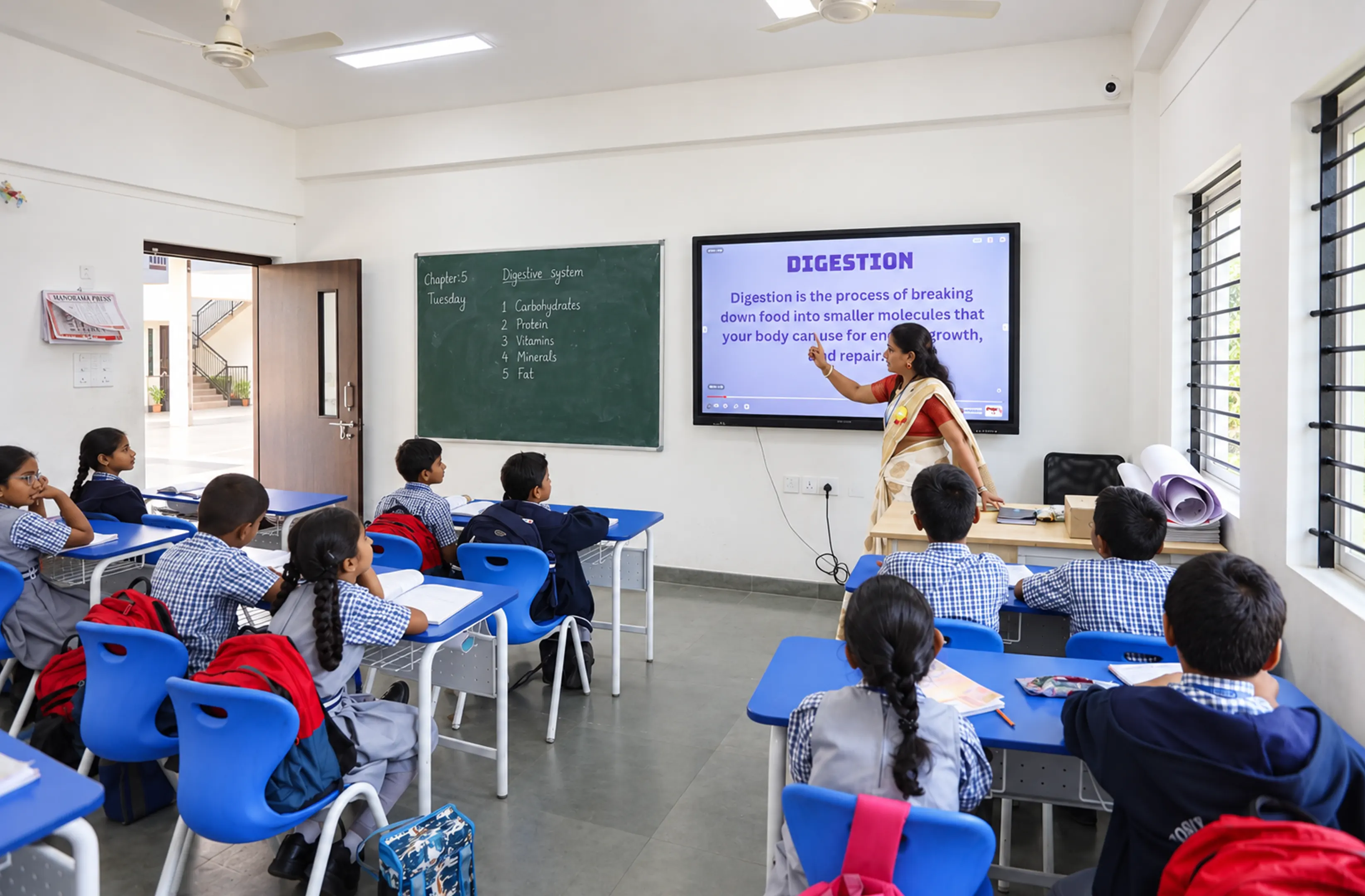 Smart classrooms at Koshys Global Academia CBSE school in Bagalur