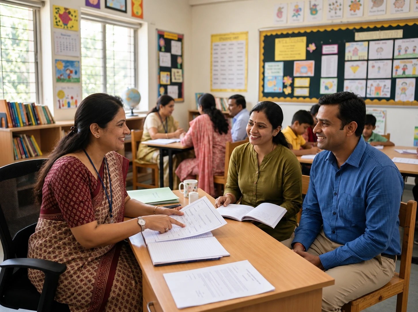Parent-Teacher Meeting discussion at Koshys Global Academia
